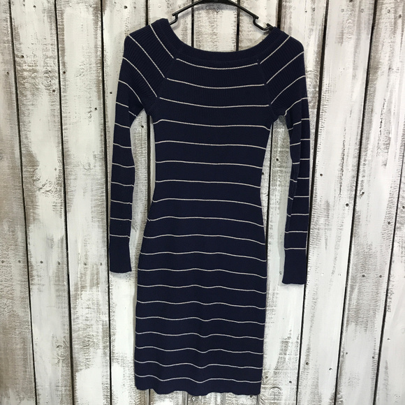 LRL Ralph Lauren Body Con Knit Dress SZ P XS Bl Wh - Picture 4 of 4